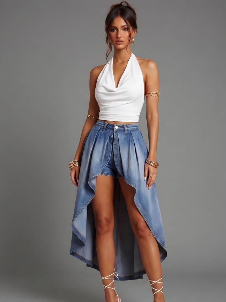 Hi Lo Skirt Attached Shorts