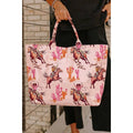 Las Polka Dot USA Flag Cowboy Graphic Vinyl Glossy Tote Bag