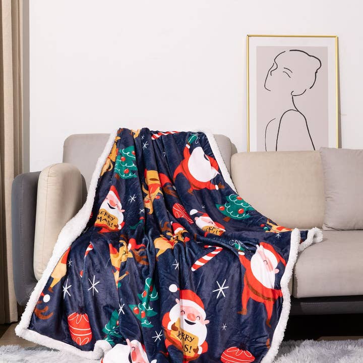 Christmas Fluffy Fleece Sofa Throw Blanket