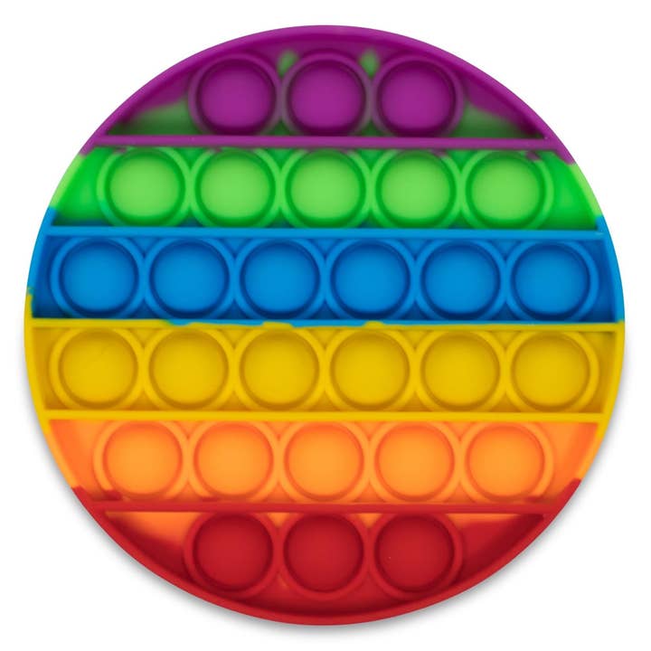 Pop Fidget Toy Silicone Bubble Popping Game | Rainbow Round