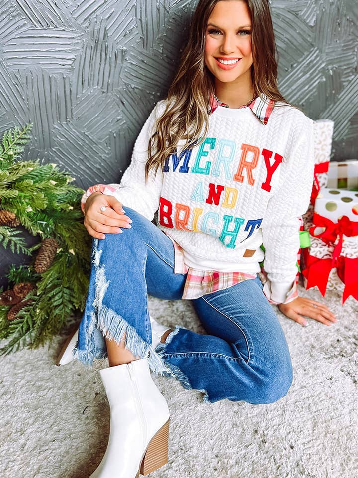 Rainbow Letter Print Sweatshirt