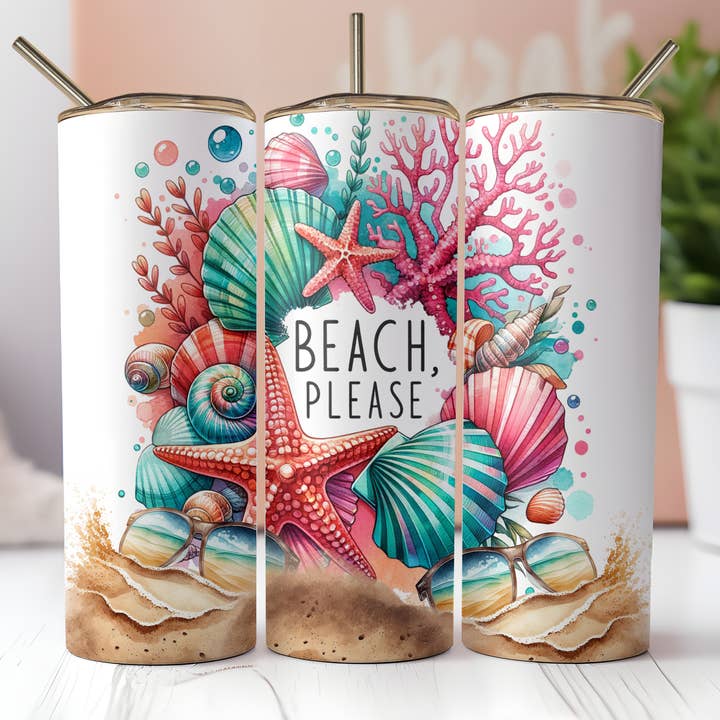 Beach, Please / Seashells 20oz Skinny Tumbler